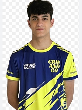 Hady-Noah Mimassi in Grid-and-Go sim racing attire